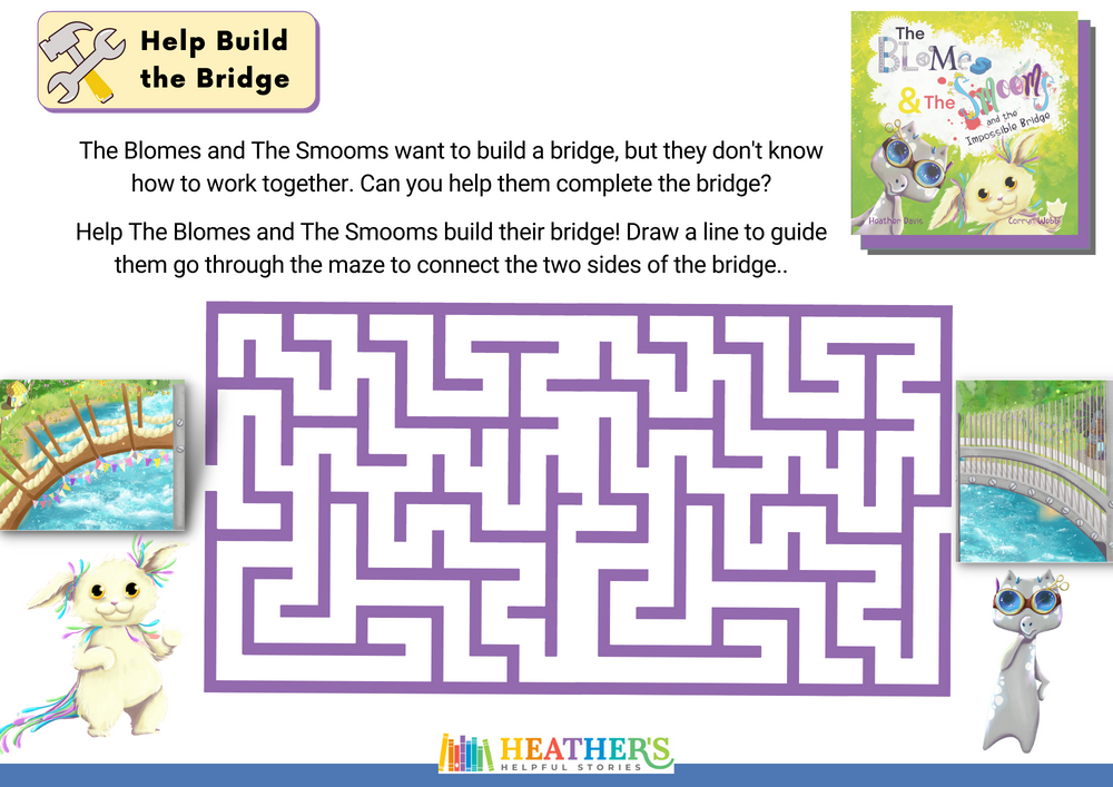 Help The Blomes and The Smooms Build a Bridge Placemat