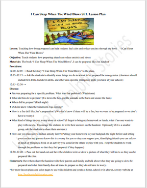 I Can Sleep When The Wind Blows SEL Lesson Plan